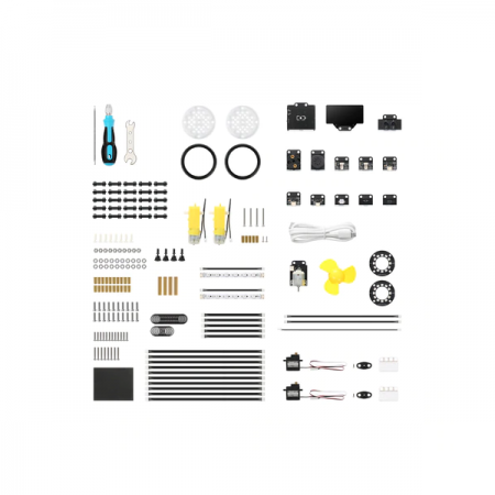 디바이스마트,오픈소스/코딩교육 > 코딩교육 키트/로봇 > 기타,MakeBlock,엠빌드 AIoT 크리에이터 애드온팩,할로코드/사이버파이/엠봇2를 위한 AI와 IoT용 확장키트 (센서/출력 모듈 13개+악세서리 9개)
