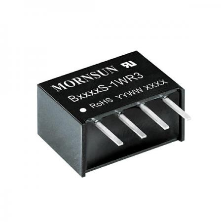 디바이스마트,전원/파워/배터리 > DC-DC 컨버터 모듈 > 강하형 모듈(실장) > 절연 스위칭 모듈,MORNSUN,DC/DC컨버터 B1209S-1WR3,실장형 / 고정출력전압 / 1ch 출력 / 강하형 1W 절연 스위칭 컨버터 / 입력전압 : 12V~13.2V / 출력전압 : Vout(VDC): 9V / 변환효율 : 최대 81% / 절연전압 : V / 스위칭주파수 : 260kHz / 입력단자 : 스루홀 핀 / 출력단자 : 스루홀 핀 / 패키지 : 스루홀 핀 / 특징 : 밀폐형 모듈