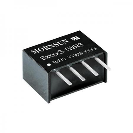 디바이스마트,전원/파워/배터리 > DC-DC 컨버터 모듈 > 강하형 모듈(실장) > 절연 스위칭 모듈,MORNSUN,DC/DC컨버터 B1505S-1WR3,실장형 / 고정출력전압 / 1ch 출력 / 강하형 1W 절연 스위칭 컨버터 / 입력전압 : 15V~16.5V / 출력전압 : Vout(VDC): 5V / 변환효율 : 최대 81% / 절연전압 : V / 스위칭주파수 : 260kHz / 입력단자 : 스루홀 핀 / 출력단자 : 스루홀 핀 / 패키지 : 스루홀 핀 / 특징 : 밀폐형 모듈