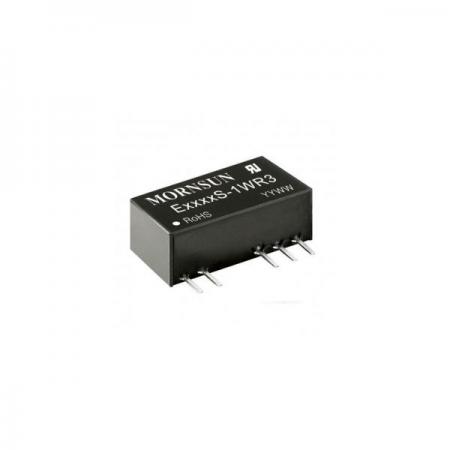 디바이스마트,전원/파워/배터리 > DC-DC 컨버터 모듈 > 승압형 모듈(실장, 절연 스위칭),MORNSUN,DC/DC컨버터 E0515S-1WR3,실장형 / 고정출력전압 / 2ch 출력 / 승압형 1W 절연 스위칭 컨버터 / 입력전압 : 5V~5.5V / 출력전압 : Vout(VDC): ±15V / 변환효율 : 최대 85% / 절연전압 : V / 스위칭주파수 : 270kHz / 입력단자 : 스루홀 핀 / 출력단자 : 스루홀 핀 / 패키지 : 스루홀 핀 / 특징 : 밀폐형 모듈