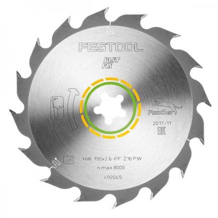 디바이스마트,수공구/전자공구/전동공구 > 작업공구 > 목공용공구 > 나무톱/톱날,FESTOOL,페스툴 492049 HW 190X2.6 FF PW16 톱날 브레이드_펜더,하드 우드 및 소프트 우드의 립컷에 적합함