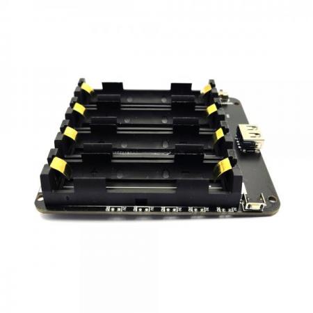 디바이스마트,전원/파워/배터리 > 배터리/배터리홀더 > 배터리홀더 Holder > 18650용 홀더,SMG,라즈베리파이 호환 18650 과충전 보호 배터리 홀더 개발 보드 4셀 (케이블 포함) [TYE-BH003],18650을 충전하는 동시에 전원공급이 다능한 UPS 모듈입니다. 라즈베리파이 및 마이크로비트 휴대용전원공급용으로 적합합니다. / USB to micro 5핀 케이블 포함 / 입력 전압 : 5 ~ 8V / 출력 전압(전류) : 3(1A) ~ 5V(2A) / 4셀