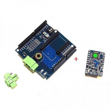 디바이스마트,MCU보드/전자키트 > 통신/네트워크 > 절연 통신,EM Tech,IsoFskModem-Arduino (장거리 FSK 절연 통신모뎀, Arduino 쉴드 버전),5V동작 아두이노 보드의 쉴드형 모뎀으로 시리얼 ↔ FSK 변환모듈(FskModem Ver 1.0)을 장착한 제품으로 FSK신호를 절연 트랜스를 통해서 시리얼 데이터를 송수신