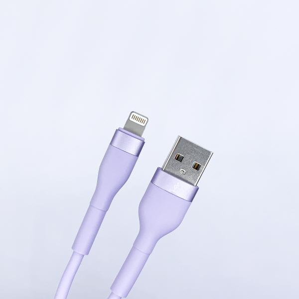 USB A타입 to Lightning 8핀 실리콘 케이블 보라 2m [SZH-ALC06]