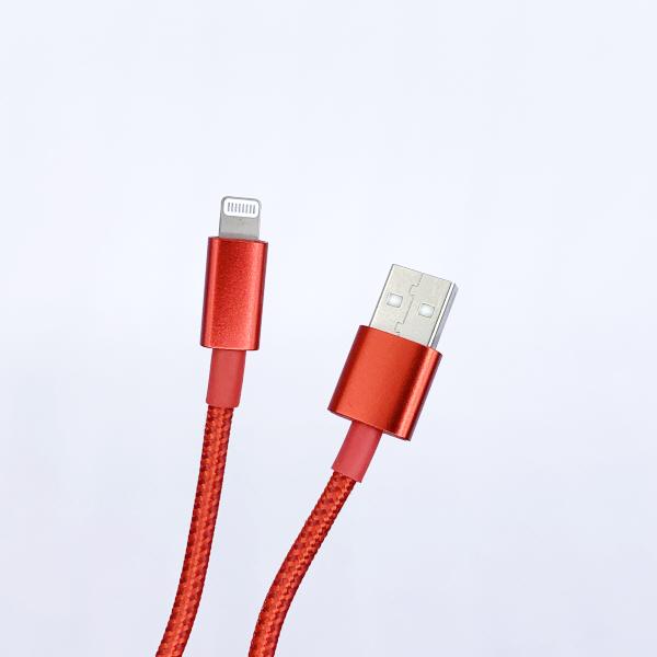USB A타입 to Lightning 8핀 패브릭 케이블 레드 1.8m [SZH-ALC09]