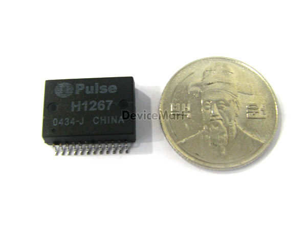 디바이스마트,리퍼브존,펄스,[리퍼상품] H1267 (300개/한릴),릴 단위 판매 상품 / 2004년 제조 / 반품,취소 불가 / 싱글포트 랜트랜스포머 / 10/100M을 사용할수 있고, SMD타입 / 센터텝이 있고 , Tx, Rx의 코일비가 1:1입니다. Pulse사란 유명한 회사의 제품입니다.