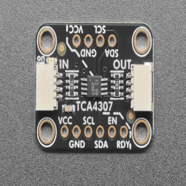 디바이스마트,MCU보드/전자키트 > 전원/신호/저장/응용 > SD/TF/메모리,Adafruit,Adafruit TCA4307 Hot-Swap I2C Buffer with Stuck Bus Recovery - STEMMA QT / Qwiic [ada-5159],최대 400KHZ I2C 클럭 속도를 처리 가능 / SDAOUT,SCLOUT가 40ms동안 낮음을 감지하면 자동으로 버스 연결을 끊고, 자동으로 최대 16 펄스를 생성하여 버스를 낮게 유지