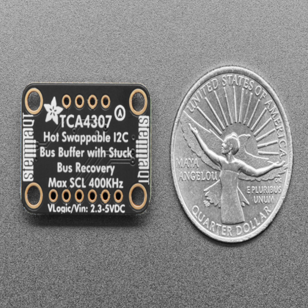 디바이스마트,MCU보드/전자키트 > 전원/신호/저장/응용 > SD/TF/메모리,Adafruit,Adafruit TCA4307 Hot-Swap I2C Buffer with Stuck Bus Recovery - STEMMA QT / Qwiic [ada-5159],최대 400KHZ I2C 클럭 속도를 처리 가능 / SDAOUT,SCLOUT가 40ms동안 낮음을 감지하면 자동으로 버스 연결을 끊고, 자동으로 최대 16 펄스를 생성하여 버스를 낮게 유지