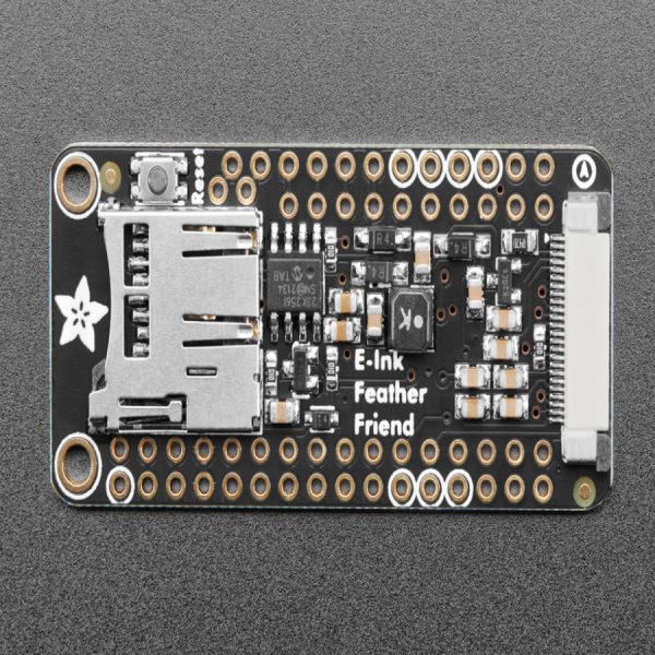 디바이스마트,MCU보드/전자키트 > 디스플레이 > LCD/OLED,Adafruit,Adafruit eInk Feather Friend with 32KB SRAM [ada-4446],Adafruit eInk Feather Friend / 삼색 elnk 디스플레이 쉽게 추가 하도록 설계 / 32KB SRAM 칩 제공 / 최대 4.2인치 300x400 3색 디스플레이 (300*400 * 2색 / 8bit/ = 30byte) 제어 가능