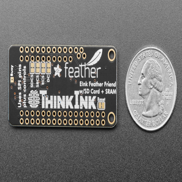 디바이스마트,MCU보드/전자키트 > 디스플레이 > LCD/OLED,Adafruit,Adafruit eInk Feather Friend with 32KB SRAM [ada-4446],Adafruit eInk Feather Friend / 삼색 elnk 디스플레이 쉽게 추가 하도록 설계 / 32KB SRAM 칩 제공 / 최대 4.2인치 300x400 3색 디스플레이 (300*400 * 2색 / 8bit/ = 30byte) 제어 가능