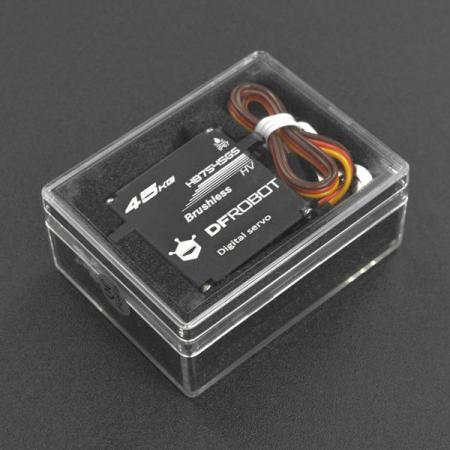 디바이스마트,기계/제어/로봇/모터 > 모터류 > 서보모터,DFROBOT,45KG Torque Brushless Waterproof Servo [SER0062],500-2500μsec의 펄스 범위 내에서 최대 180도 회전 각도와 8.4V 작동 전압에서 45kg.cm의 스톨 토크를 특징 / IP67 방수/ 작동 온도: -20℃~ +60℃ / 신호 펄스 폭 범위: 500 - 2500μsec