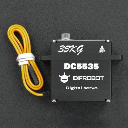 디바이스마트,기계/제어/로봇/모터 > 모터류 > 서보모터,DFROBOT,35KG High Torque Metal Waterproof Servo [SER0060],500-2500μsec의 펄스 범위 내에서 최대 180도 회전 각도와 8.4V 작동 전압에서 45kg.cm의 스톨 토크를 특징 / IP67 방수/ 작동 온도: -20℃~ +60℃ / 신호 펄스 폭 범위: 500 - 2500μsec500-2500μsec의 펄스 범위 내에서 최대 180도 회전 각도와 7V 작동 전압에서 35kg.cm의 스톨 토크를 제공 / IP67 방수 / 작동 전압: 4.8V ~ 7.4V / 작동 온도: -20℃~ +60℃ / 신호 펄스
