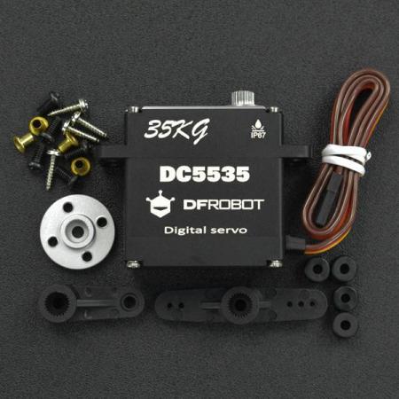 디바이스마트,기계/제어/로봇/모터 > 모터류 > 서보모터,DFROBOT,35KG High Torque Metal Waterproof Servo [SER0060],500-2500μsec의 펄스 범위 내에서 최대 180도 회전 각도와 8.4V 작동 전압에서 45kg.cm의 스톨 토크를 특징 / IP67 방수/ 작동 온도: -20℃~ +60℃ / 신호 펄스 폭 범위: 500 - 2500μsec500-2500μsec의 펄스 범위 내에서 최대 180도 회전 각도와 7V 작동 전압에서 35kg.cm의 스톨 토크를 제공 / IP67 방수 / 작동 전압: 4.8V ~ 7.4V / 작동 온도: -20℃~ +60℃ / 신호 펄스