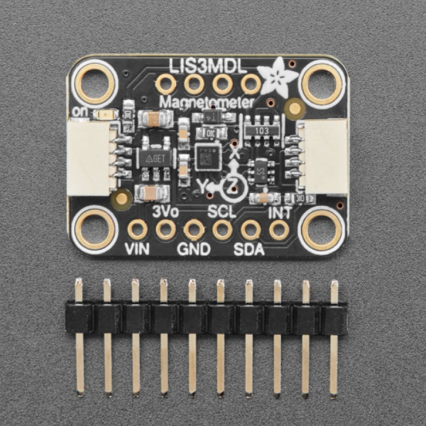 디바이스마트,MCU보드/전자키트 > 센서모듈 > 가속도/자이로/지자기센서 > 지자기센서,Adafruit,Adafruit Triple-axis Magnetometer - LIS3MDL - STEMMA QT / Qwiic [ada-4479],ST LIS3MDL 기반 / 자력계 / 자기장 감지 / 1000Hz 출력 / 최대 1.6mT 범위 감지 / STEMMA QT 커넥터 포함