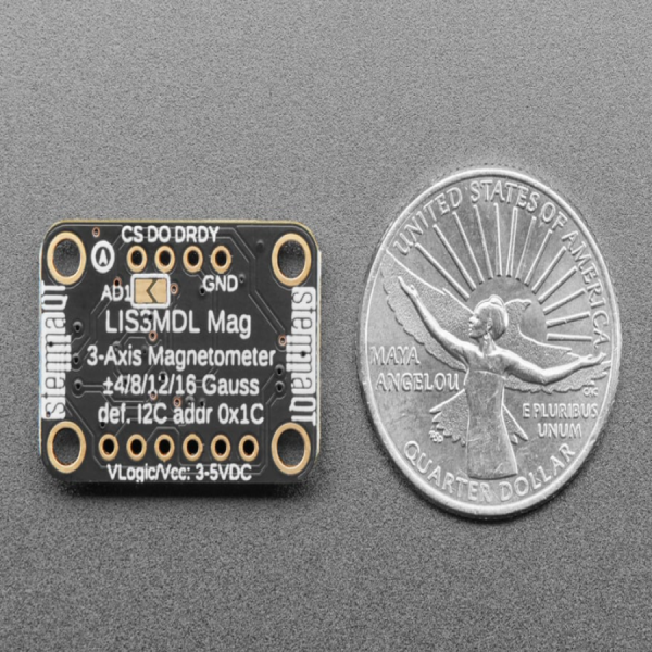 디바이스마트,MCU보드/전자키트 > 센서모듈 > 가속도/자이로/지자기센서 > 지자기센서,Adafruit,Adafruit Triple-axis Magnetometer - LIS3MDL - STEMMA QT / Qwiic [ada-4479],ST LIS3MDL 기반 / 자력계 / 자기장 감지 / 1000Hz 출력 / 최대 1.6mT 범위 감지 / STEMMA QT 커넥터 포함