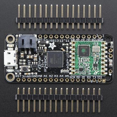 디바이스마트,MCU보드/전자키트 > 통신/네트워크 > RF/LoRa,Adafruit,Adafruit Feather 32u4 RFM69HCW Packet Radio - 868 or 915 MHz - RadioFruit [ada-3076],WiFi의 높은 전력 요구 사항 없이 Bluetooth LE보다 유연 / 868MHz 또는 915MHz 송수신에 사용할 수 있는 900MHz 무선 버전 / ATmega32u4 / USB-to-Serial