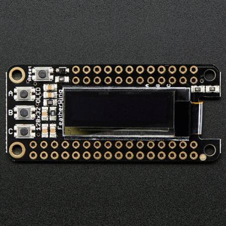 디바이스마트,MCU보드/전자키트 > 디스플레이 > LCD/OLED,Adafruit,Adafruit FeatherWing OLED - 128x32 OLED Add-on For Feather [ada-2900],128x32 흑백 OLED와 3개의 버튼 /  약 1인치에 불과하지만 OLED 디스플레이의 고대비로 인해 가독성이 매우 높음 / PCB 치수: 22.9mm x 50.9mm / 0.9인치 x 2인치