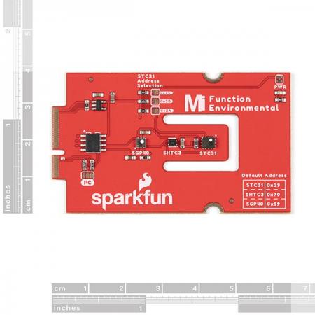 디바이스마트,오픈소스/코딩교육 > 아두이노 > 아두이노 호환보드,SparkFun,SparkFun MicroMod Environmental Function Board [SEN-18632],입력 전압 범위 : 2.5~6.0V / 입출력 전압 : 3.3V / 실내 환경의 공기질, 습도 및 온도, CO2 농도를 모니터링하는 3개의 센서 포함