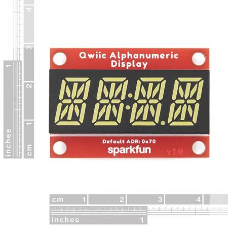 디바이스마트,MCU보드/전자키트 > 디스플레이 > 세그먼트,SparkFun,SparkFun Qwiic Alphanumeric Kit [KIT-18624],빨간색과 흰색 지원 / 작동 전압: 3.3V / 14개의 세그먼트 숫자 / 2개의 Qwiic 케이블이 포함 / 최대 표시 세그먼트 수: 128 패턴 / I 2 C 주소: 0x70(0x71, 0x72, 0x73)