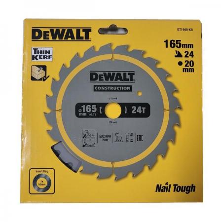 디바이스마트,수공구/전자공구/전동공구 > 전동/엔진공구 > 절단공구 > 만능커터날,디월트,DCS391용 원형톱날 DT1949 목재용 24T,DCS391 원형톱날 / 165(6½") x 20mm 24T 목재용 / 못 박힌 나무도 커팅 가능
