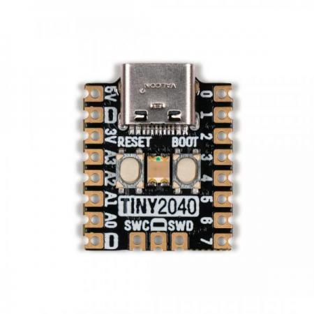 디바이스마트,오픈소스/코딩교육 > 파이썬/IoT 개발 보드 > RP2040/RP2350,Pimoroni,Tiny 2040 – 8MB Headered [PIM592],RP2040 칩셋 기반 Tiny 2040 / 8MB QSPI(XiP) + 헤더 납땜 버전 / 프로그래밍 가능한 RGB LED, 리셋 버튼 및 부팅 버튼을 위한 스위치 2개