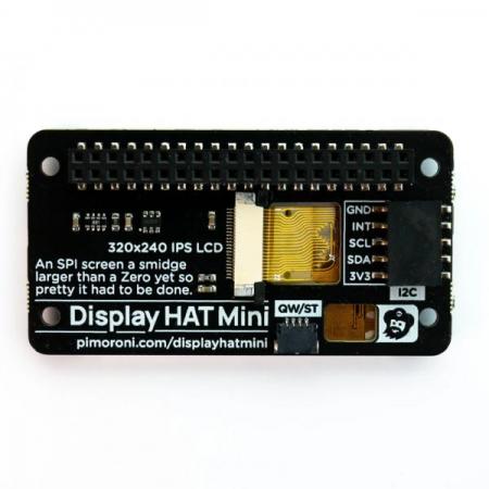 디바이스마트,오픈소스/코딩교육 > 라즈베리파이 > 라즈베리파이 디스플레이,Pimoroni,Display HAT Mini [PIM589],라즈베리파이용 18bit 320x240 픽셀 IPS LCD 디스플레이 / 버튼 4개 / RGB LED / 크기 : 65.5 x 35 x 9mm