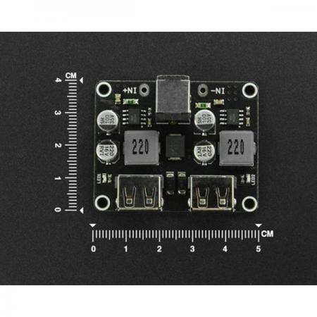 디바이스마트,MCU보드/전자키트 > 전원/신호/저장/응용 > 충전/배터리/전원,DFROBOT,2-way Fast Charge Buck Module (Compatible with Raspberry Pi 4B & Jetson Nano) [DFR0849],양방향 USB 포트 출력 / 입력 전압 범위: 6V-32V / 출력 전압: 3-12V, 고속 충전 프로토콜에 따라 자동 조정 / 출력 전류: 0-3A /  출력 전력: ≤24W