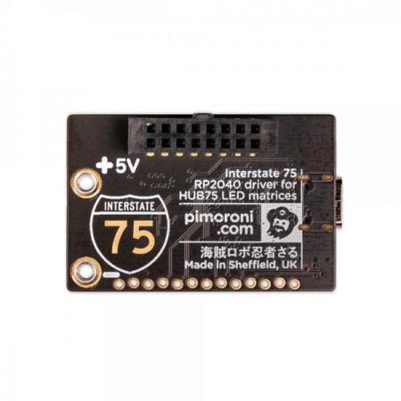 디바이스마트,MCU보드/전자키트 > 디스플레이 > 도트매트릭스,Pimoroni,Interstate 75 [PIM584],HUB75 스타일 LED 매트릭스용 RP2040 기반 드라이버 보드 / USB-C는 최대 3A의 전력을 제공 / XiP를 지원하는 2MB의 QSPI 플래, RGB LED