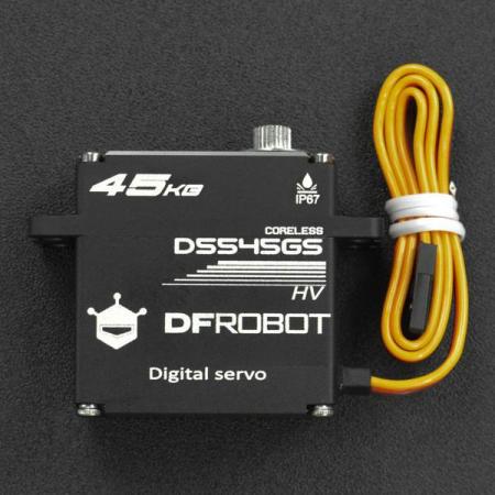 디바이스마트,기계/제어/로봇/모터 > 모터류 > 서보모터,DFROBOT,45KG Torque Coreless Waterproof Servo [SER0061],500-2500μsec의 펄스 범위 내에서 최대 180도 회전 각도와 8.4V 작동 전압에서 45kgcm 스톨 토크의 특징 / 제어 시스템: PWM / 작동 전압: 6.0V ~8.4V / 작동 온도: -20℃~ +60℃ /  신호 펄스 폭 범위: 500 - 2500μsec