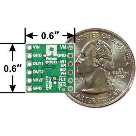디바이스마트,기계/제어/로봇/모터 > 모터드라이버 > DC모터 드라이버 > 100W 이하 DC모터 드라이버,Pololu,DRV8256E Single Brushed DC Motor Driver Carrier #4038,4.5V ~ 48V의 넓은 작동 전압 범위를 제공하고 단일 브러시 DC 모터에 연속 1.9A(1초 미만 동안 6.4A 피크)를 제공 / 간단한 2핀 속도/방향 인터페이스와 역전압, 저전압, 과전류 및 과열에 대한 보호 기능이 탑제