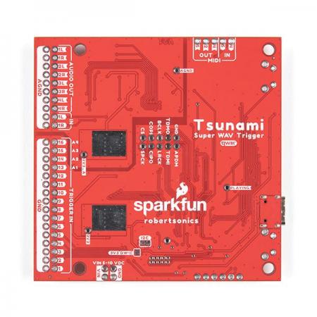 디바이스마트,MCU보드/전자키트 > 프로세서/개발보드 > ARM > Cortex-M7,SparkFun,Tsunami Super WAV Trigger (Qwiic) [WIG-18159],최대 4096개의 비압축 16비트, 44.1kHz 모노 또는 스테레오 WAV 파일 지원 / 통합 광절연기가 있는 전용 MIDI 포트가 있어 모든 MIDI 컨트롤러에 쉽게 연결할 수 있습니다.