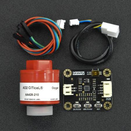 디바이스마트,MCU보드/전자키트 > 센서모듈 > 먼지/가스/연기/불꽃 > 가스/공기질/연기센서,DFROBOT,Gravity: Electrochemical Oxygen Sensor (0-100%Vol) - I2C [SEN0496],AO2 CiTiceL® 산소 센서 프로브를 사용하며 0-100% Vol 및 I2C 디지털 출력의 측정 범위 / 측정범위 : 0~100% / 작동전압 : 3.3~5.5V DC / 출력신호I2C