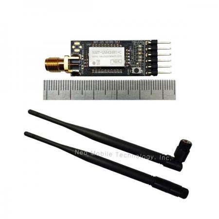 디바이스마트,MCU보드/전자키트 > 통신/네트워크 > RF/LoRa,네오모바일테크놀로지㈜,NMT-UD434R0 (G2) | 424MHz, 447MHz LPWA RF 모듈 (장거리 초 저전력 무선 통신) Dongle 모뎀 + 외장형 Antenna,424MHz, 447MHz LPWA RF MESH 장거리 초 저전력 양방향 무선 통신 모듈 UART Dongle 모뎀| Mesh, 1:1, 1:N, N:N, Repeater 지원 | UART 기반 Stand-Alone 제품으로 최대 20km (LOS, Open Area, 당사 시험기준)이상의 탁월한 장거리 무선성능과 초 저전력 무선 수신대기,KC 인증 완료 (무선 소방, 화재감지기 대역 포함), KC 인증을 획득한 NMT-UM434R1-C 를 편리