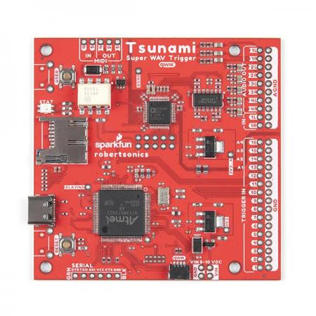 디바이스마트,MCU보드/전자키트 > 프로세서/개발보드 > ARM > Cortex-M7,SparkFun,Tsunami Super WAV Trigger (Qwiic) [WIG-18159],최대 4096개의 비압축 16비트, 44.1kHz 모노 또는 스테레오 WAV 파일 지원 / 통합 광절연기가 있는 전용 MIDI 포트가 있어 모든 MIDI 컨트롤러에 쉽게 연결할 수 있습니다.