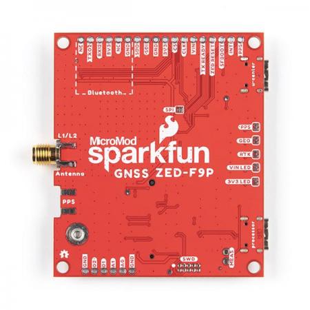 디바이스마트,MCU보드/전자키트 > 통신/네트워크 > GNSS/GPS > GPS 보드,SparkFun,SparkFun MicroMod GNSS Carrier Board (ZED-F9P) [GPS-17722],10mm의 3차원 정확도가 가능한 RTK를 포함한 고정밀 GPS 최고급 모듈 / 2개의 USB-C 커넥터, 버튼 포함, 충전식 백업 배터리, 전원, 3.3V, PPS, RTK 및 지오펜싱에 대해 5개의 상태 LED를 사용 가능