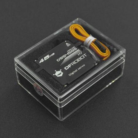 디바이스마트,기계/제어/로봇/모터 > 모터류 > 서보모터,DFROBOT,45KG Torque Coreless Waterproof Servo [SER0061],500-2500μsec의 펄스 범위 내에서 최대 180도 회전 각도와 8.4V 작동 전압에서 45kgcm 스톨 토크의 특징 / 제어 시스템: PWM / 작동 전압: 6.0V ~8.4V / 작동 온도: -20℃~ +60℃ /  신호 펄스 폭 범위: 500 - 2500μsec