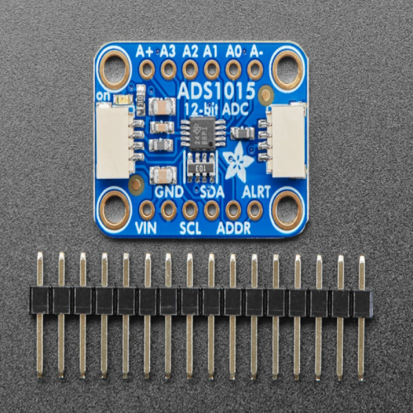 디바이스마트,MCU보드/전자키트 > 전원/신호/저장/응용 > ADC/DAC,Adafruit,ADS1015 12-Bit ADC - 4 Channel with Programmable Gain Amplifier [ada-1083],아날로그 신호를 디지털 신호로 변환시켜주고, 그 신호에 대한 증폭기능까지 가지고 있는 범용 12비트 컨버터입니다. / higher-precision ADC / 2 ~ 5V power/logic / PROGRAMMABLE DATA RATE: 128SPS to 3.3kSPS / 3300 samples/second