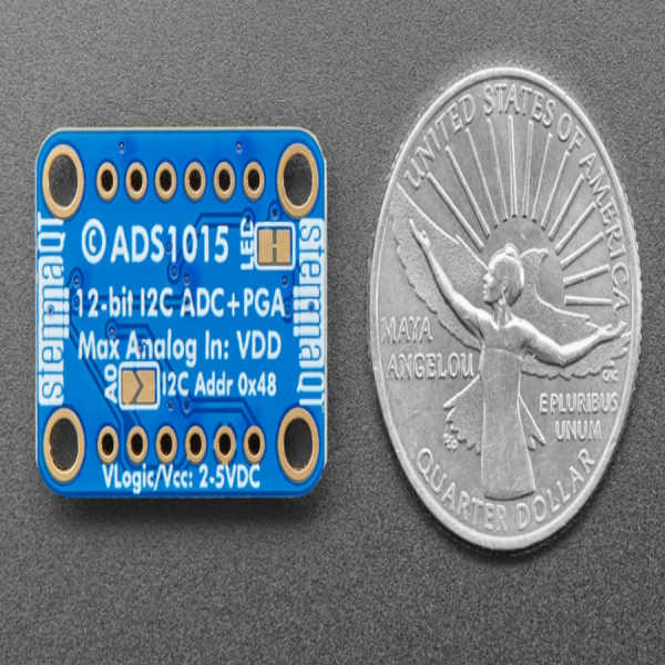 디바이스마트,MCU보드/전자키트 > 전원/신호/저장/응용 > ADC/DAC,Adafruit,ADS1015 12-Bit ADC - 4 Channel with Programmable Gain Amplifier [ada-1083],아날로그 신호를 디지털 신호로 변환시켜주고, 그 신호에 대한 증폭기능까지 가지고 있는 범용 12비트 컨버터입니다. / higher-precision ADC / 2 ~ 5V power/logic / PROGRAMMABLE DATA RATE: 128SPS to 3.3kSPS / 3300 samples/second