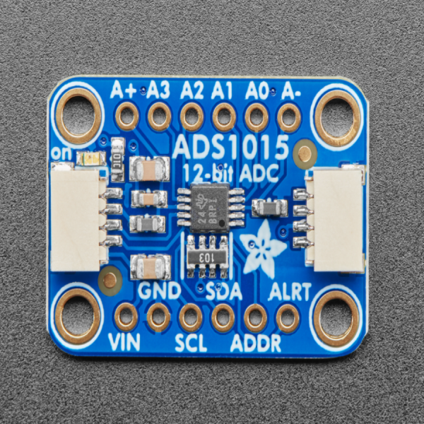 디바이스마트,MCU보드/전자키트 > 전원/신호/저장/응용 > ADC/DAC,Adafruit,ADS1015 12-Bit ADC - 4 Channel with Programmable Gain Amplifier [ada-1083],아날로그 신호를 디지털 신호로 변환시켜주고, 그 신호에 대한 증폭기능까지 가지고 있는 범용 12비트 컨버터입니다. / higher-precision ADC / 2 ~ 5V power/logic / PROGRAMMABLE DATA RATE: 128SPS to 3.3kSPS / 3300 samples/second