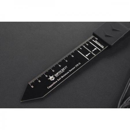 디바이스마트,MCU보드/전자키트 > 센서모듈 > 온도/습도 > 토양수분(토양습도)센서,DFROBOT,Gravity: Analog Waterproof Capacitive Soil Moisture Sensor [SEN0308],공급 전압: 3.3 ~ 5.5VDC / 인터페이스: 2.54-3Pin / 출력 전압: 0 ~ 3VDC / 케이블 길이: 1.5m / 치수(L x W): 175 x 30mm / 6.89 x 1.18인치