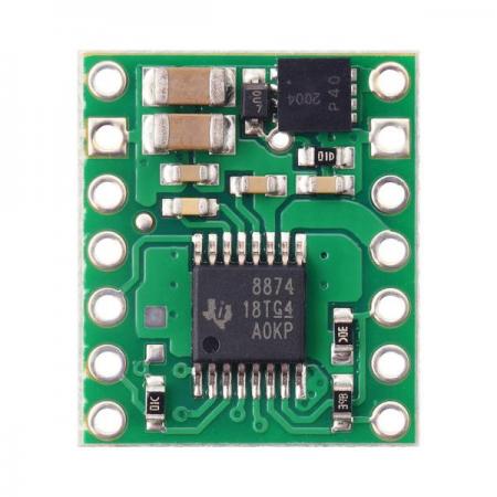 디바이스마트,기계/제어/로봇/모터 > 모터드라이버 > DC모터 드라이버 > 300W 이하 DC모터 드라이버,Pololu,DRV8874 Single Brushed DC Motor Driver Carrier #4035,소형 / 4.5V ~ 37의 넓은 작동 전압 / 단일 양방향 브러시 DC 모터에 연속 2.1A(6A 피크)를 제공 / 크기 : 0.6" × 0.7"