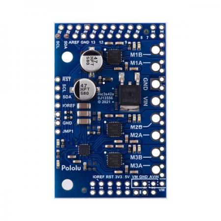 디바이스마트,기계/제어/로봇/모터 > 모터드라이버 > DC모터 드라이버 > 100W 이하 DC모터 드라이버,Pololu,Motoron M3S256 Triple Motor Controller Shield Kit for Arduino #5031,아두이노용 모터컨트롤러 실드 키트 / 4.5V ~ 48V에서 작동 / 모터당 최대 2A의 연속 출력 전류를 제공 / 대 3개의 양방향 브러시 DC 모터 를 쉽게 제어