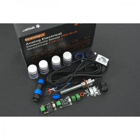 디바이스마트,MCU보드/전자키트 > 센서모듈 > 수위/빗물/PH/바람 > 빗물/PH/탁도/수위센서,DFROBOT,Gravity: Analog Electrical Conductivity Sensor PRO (K=1) [SEN0451],공급 전압: 3.3-5.0V / 출력 신호: 0-3V / 프로브 유형: 산업용 등급 / 최대 범위: 1-2200μs/cm / 실제 범위: 100-2000μs/cm/  작동 온도: 0-50℃(비동결) / 방수 수준: IP68
