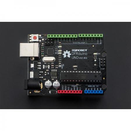 디바이스마트,오픈소스/코딩교육 > 아두이노 > 아두이노 호환쉴드,DFROBOT,DFRduino UNO R3 with IO Expansion Shield and USB Cable A-B [DFR0216-2],작동 전압: 5V / 입력 전압(권장): 7 ~ 12V / 디지털 I/O 핀: 14개(이 중 6개는 PWM 출력 제공) / 아날로그 입력 핀: 6 /  클럭 속도: 16MHz / 크기: 75 x54 x15mm(2.95  x2.13 x0.59" )