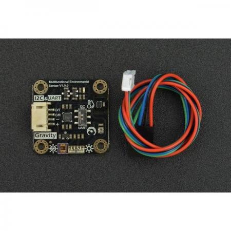 디바이스마트,MCU보드/전자키트 > 센서모듈 > 온도/습도 > 온습도겸용,DFROBOT,Gravity: Multifunctional Environmental Sensor [SEN0501],전환 가능한 I2C 및 UART, 두 가지 출력 모드 / 온도, 습도, 기압, 고도, 자외선 강도, 주변광 강도 동시에 테스트 가능/ 작동 전압: 3.3~5V DC / 작동 전류: 45mA / 작동 온도: -20~70℃