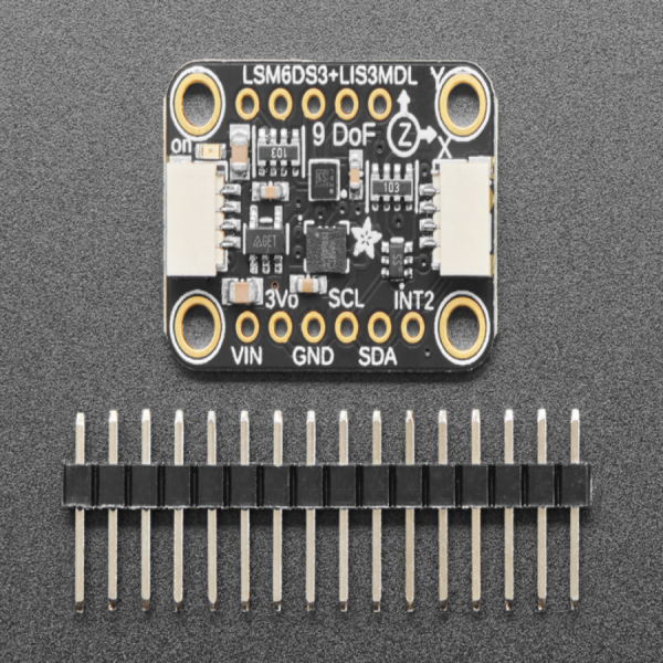 디바이스마트,MCU보드/전자키트 > 센서모듈 > IMU/AHRS(9축 이상),Adafruit,Adafruit LSM6DS3TR-C + LIS3MDL - Precision 9 DoF IMU - STEMMA QT / Qwiic [ada-5543],9축 / 6-DoF IMU / LSM6DS3 / 지자기, 가속도계, 자이로센서
