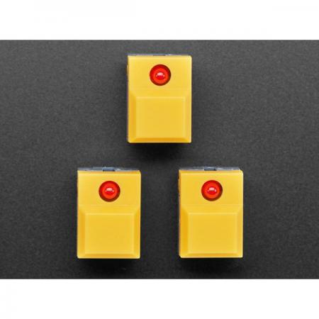 디바이스마트,스위치/부저/전기부품 > 스위치 > 푸쉬버튼 스위치 > 조광형 스위치,Adafruit,Step Switch with LED - Three Pack of Yellow with Red LED - PB86-A1 [ada-5516],PB86-A1 / 노란색 푸쉬 스위치 / 최대 20mA, 2.1V / LED 내장 / 17x12x14 mm