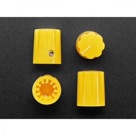 디바이스마트,스위치/부저/전기부품 > 지원부품 > 노브,Adafruit,Yellow Micro Potentiometer Knob - 4 pack [ada-5534],노란색 플라스틱 노브 / 4가지 팩 / 작은 릴 고정나사