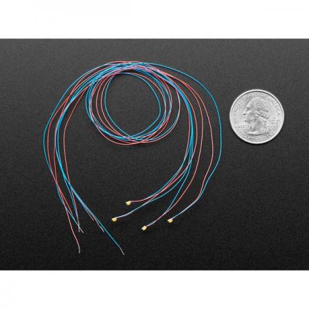 디바이스마트,LED/LCD > SMD LED(칩타입) > 2012사이즈 SMD LED,Adafruit,Miniature Wired LEDs - 0805 SMT LED - Pink - 5 pack [ada-5488],SMD LED / 와이어 랩 / 핑크색 번들 / 길이 : 30cm / 전압 : 약 3.2V