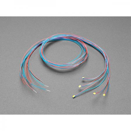 디바이스마트,LED/LCD > SMD LED(칩타입) > 2012사이즈 SMD LED,Adafruit,Miniature Wired LEDs - 0805 SMT LED - Warm White - 5 pack [ada-5487],SMD LED / 와이어 랩 / 웜 화이트색 번들 / 길이 : 30cm / 전압 : 약 3.2V